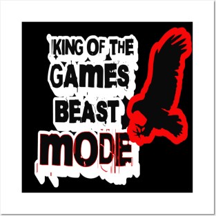 King Of Games Beast Mode, Funny Gamer Birthday Gifts Posters and Art